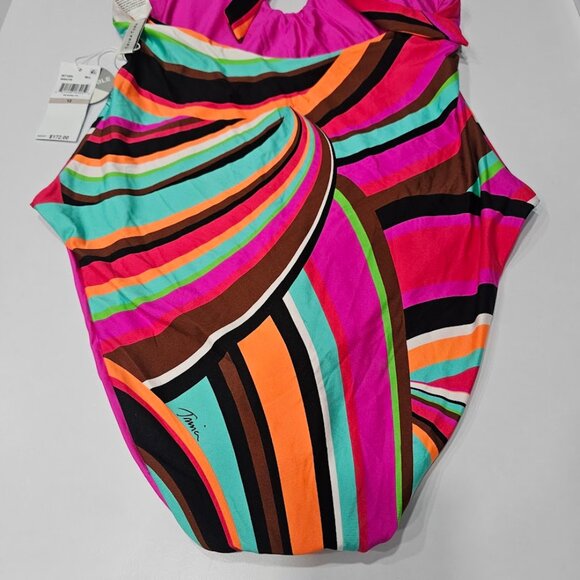 Trina Turk Reversible Plunge Halter One-Piece Swimsuit - Picture 12 of 16